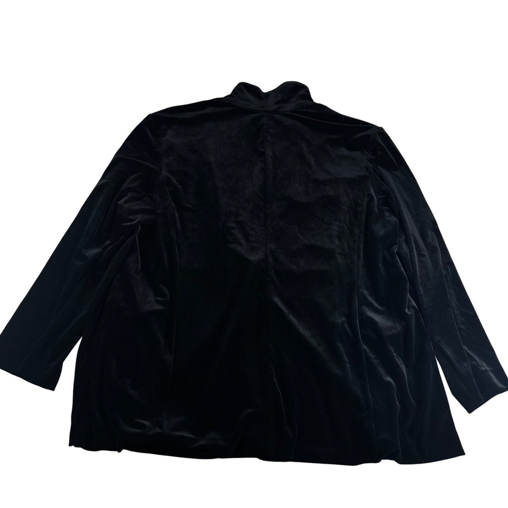 J Jill Wearever Collection Black Velvet Blazer Jacket Cardigan Women's‎ 3X - Picture 3 of 8